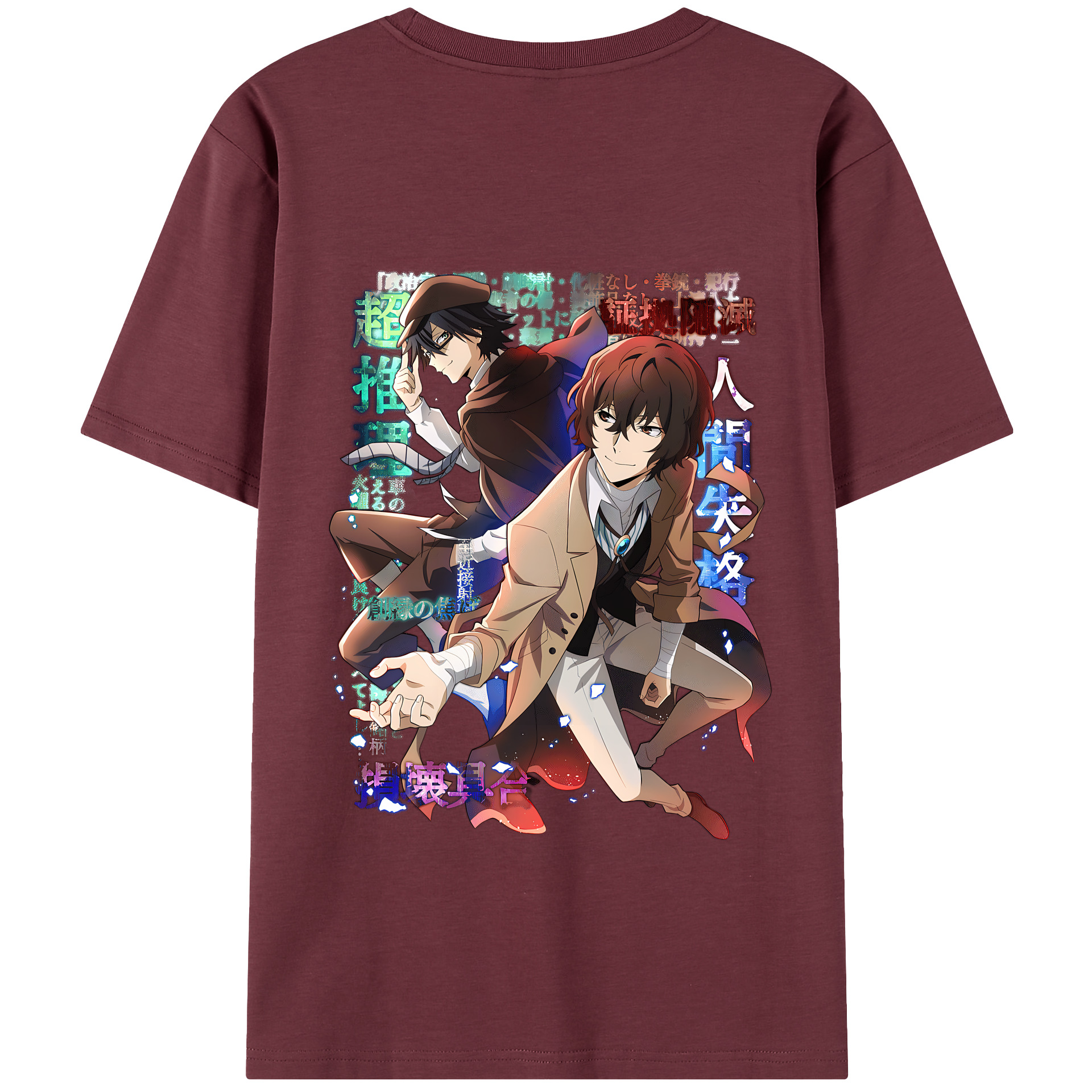 （画像用） 文豪ストレイドッグス Bungo Stray Dogs 綿100％半袖Tシャツ（背面プリント）